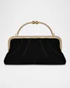 Strathberry Frame Velvet Top-handle Bag In Black