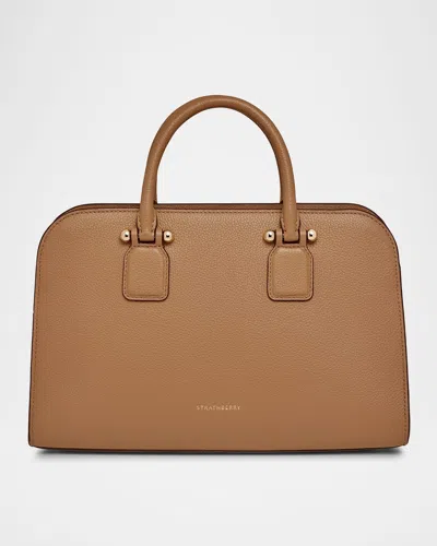 Strathberry Georgia Fine Grain Leather Crossbody Bag In Brown