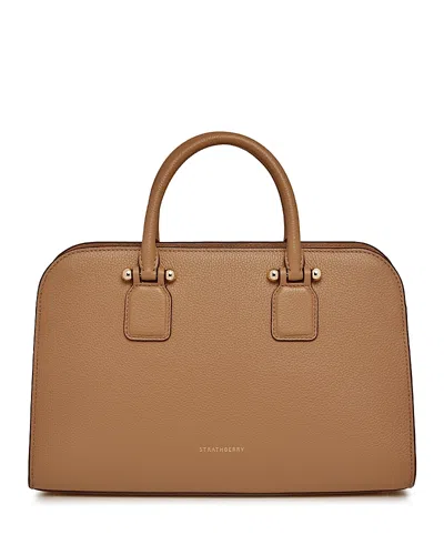 Strathberry Georgia Leather Midi Tote In Brown