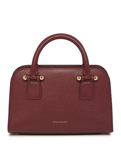 Strathberry Georgia Leather Mini Tote In Burgundy