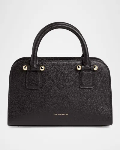Strathberry Georgia Mini Fine Grain Leather Tote Bag In Black