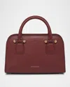 Strathberry Georgia Mini Fine Grain Leather Tote Bag In Burgundy