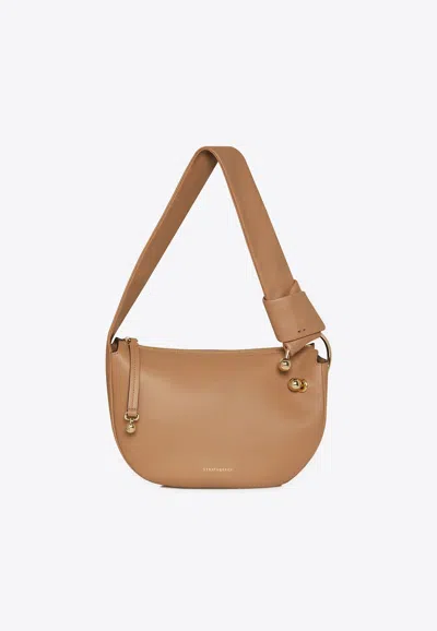 Strathberry Halo Leather Shoulder Bag In Brown