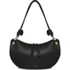 Strathberry Halo Zip Leather Shoulder Bag In Black