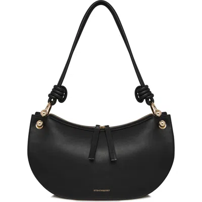 Strathberry Halo Leather Shoulder Bag In Black