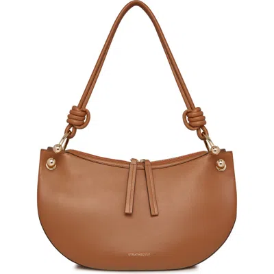 Strathberry Halo Leather Shoulder Bag In Tan