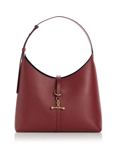 Strathberry Kite Leather Hobo Bag In Burgundy