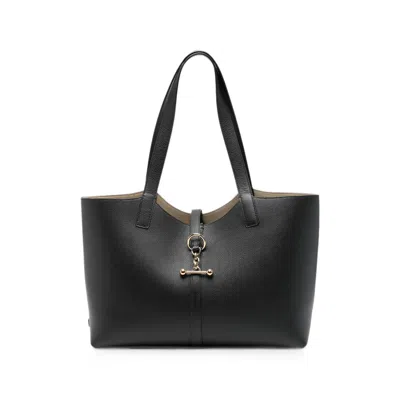 Strathberry Kite Leather Tote Bag In Black
