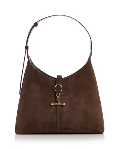 Strathberry Kite Maxi Suede Hobo Bag In Brown
