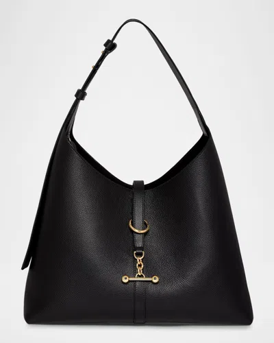 Strathberry Kite Mini Leather Hobo Bag In Black