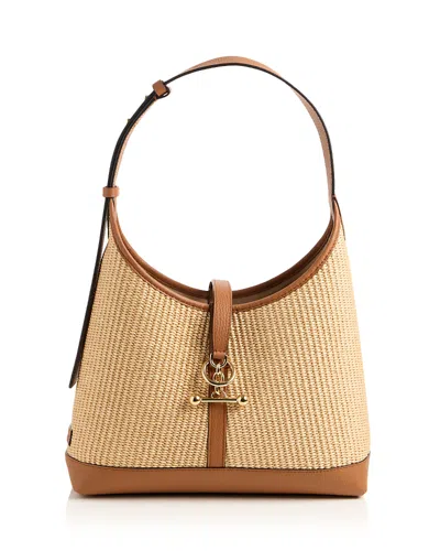 Strathberry Kite Raffia Hobo Bag In Nude