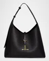 Strathberry Kite Toggle Fine Grain Leather Hobo Bag In Black