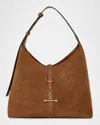 Strathberry Kite Toggle Suede Hobo Bag In Brown