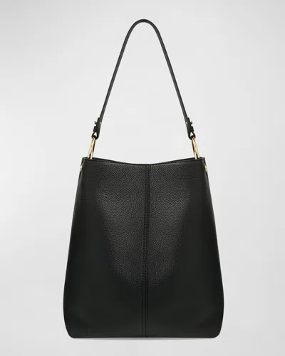 Strathberry Lana Large Calf Leather Hobo Bag In Black