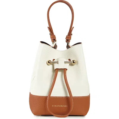 Strathberry Lana Osette Bucket Bag In Vanilla/tan