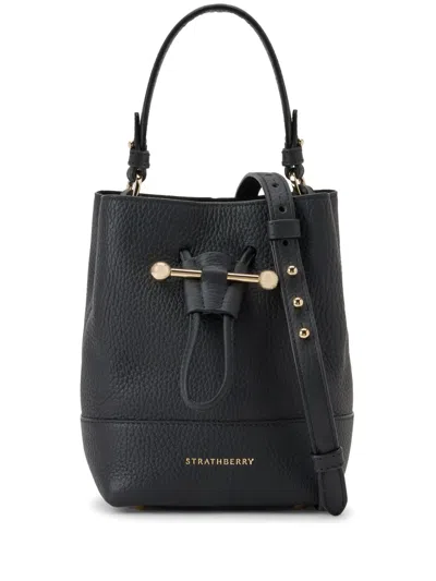 Strathberry Lana Osette Leather Shoulder Bag In Black