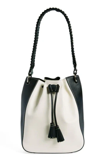 Strathberry Large Collagerie Bolo Colorblock Leather Bucket Bag In Gold