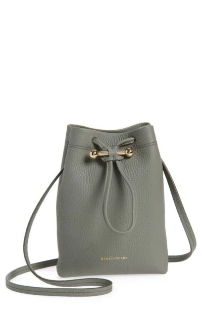Strathberry Large Osette Leather Bucket Bag In Gray