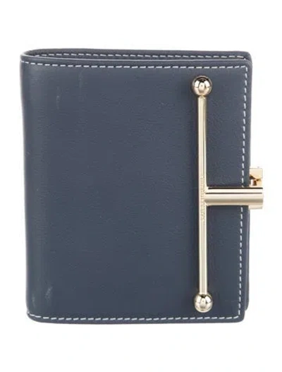 Pre-owned Strathberry Leather Bifold Wallet In Blue