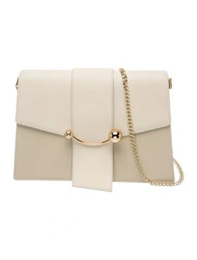 Pre-owned Strathberry Leather Box Crescent In Neutral