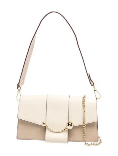 Pre-owned Strathberry Leather Box Crescent In Neutrals