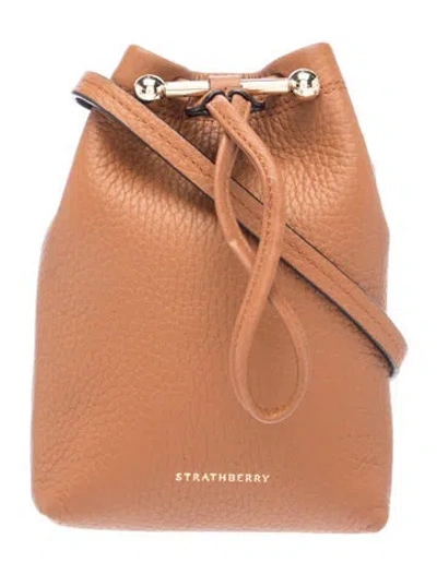 Pre-owned Strathberry Leather Bucket Bag In Brown
