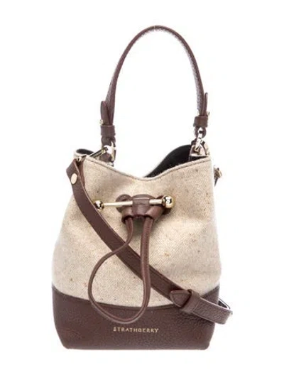 Pre-owned Strathberry Leather Bucket Bag In Neutral