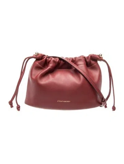 Pre-owned Strathberry Leather Bucket Bag In Red