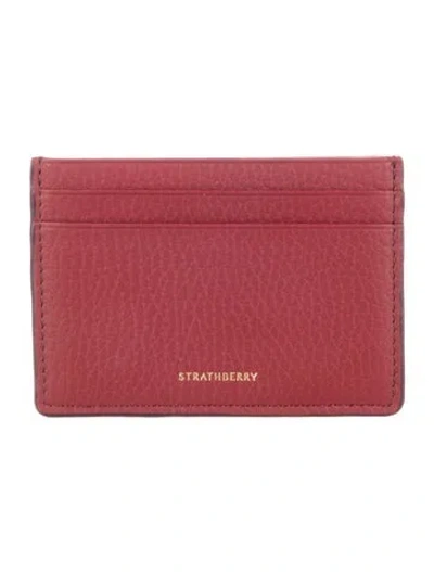 Pre-owned Strathberry Leather Card Holder In Red