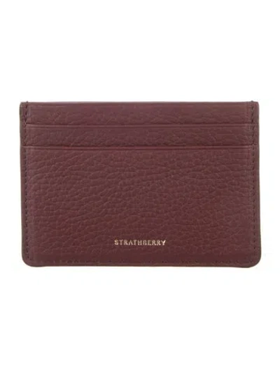 Pre-owned Strathberry Leather Card Holder In Red