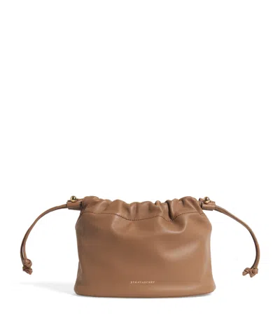 Strathberry Leather Charlotte Clutch Bag In Brown