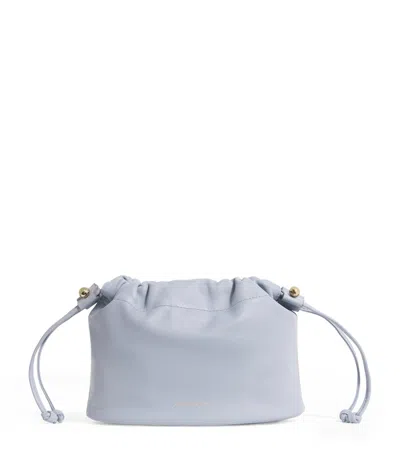 Strathberry Leather Charlotte Clutch Bag In Gray
