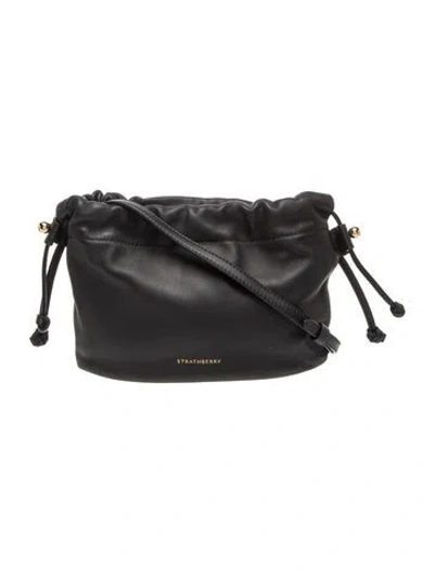 Pre-owned Strathberry Leather Charlotte Drawstring In Black/grey