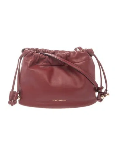 Pre-owned Strathberry Leather Charlotte Midi Soft Leather In Burgundy