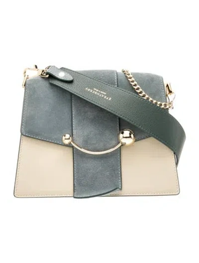 Pre-owned Strathberry Leather Colorblock Box In Blue