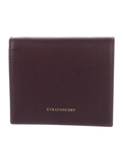Pre-owned Strathberry Leather Compact Wallet W/ Tags In Purple