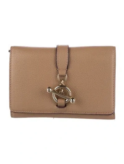 Pre-owned Strathberry Leather Continental Wallet In Neutrals