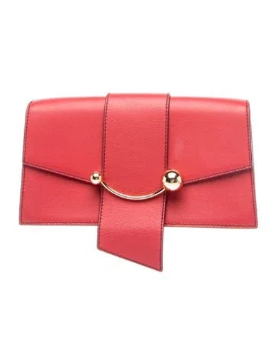 Pre-owned Strathberry Leather Crescent Mini In Red