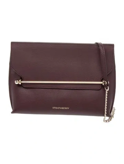 Pre-owned Strathberry Leather Crossbody Bag In Burgundy