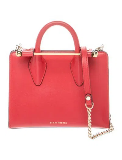 Pre-owned Strathberry Leather Crossbody Bag In Red