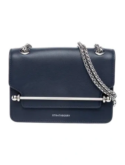 Pre-owned Strathberry Leather East West Mini - Mini In Blue