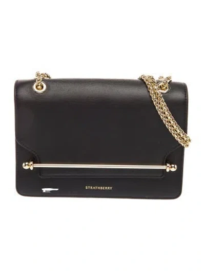 Pre-owned Strathberry Leather East/west In Black