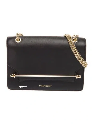 Pre-owned Strathberry Leather East/west In Black