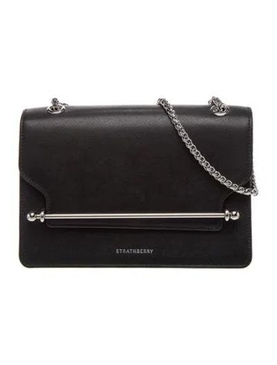 Pre-owned Strathberry Leather East/west In Black