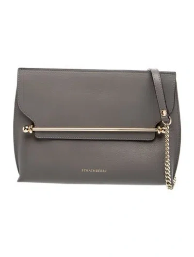 Pre-owned Strathberry Leather East/west In Grey