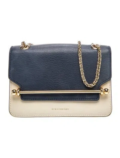 Pre-owned Strathberry Leather East/west Mini In Blue
