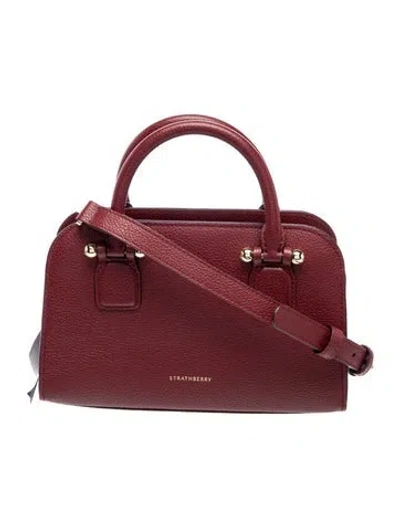 Pre-owned Strathberry Leather Georgia Leather Mini Tote Mini W/ Tags In Burgundy