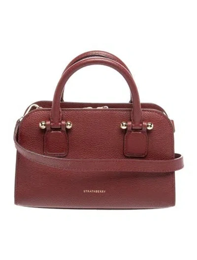 Pre-owned Strathberry Leather Georgia Mini In Burgundy