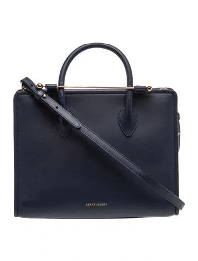 Pre-owned Strathberry Leather Midi In Blue