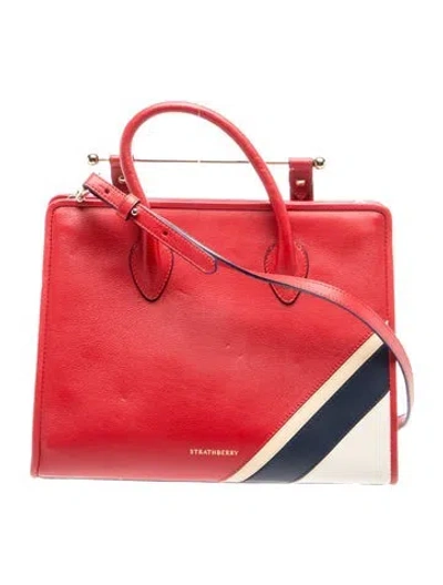 Pre-owned Strathberry Leather Midi In Red